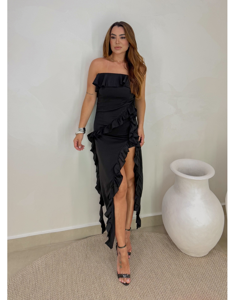 Vestido Midi Boho Preto