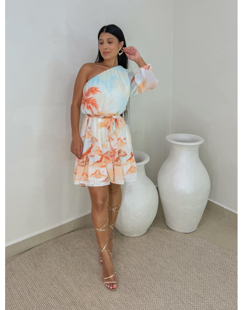 Vestido Ombro Só Estampado 