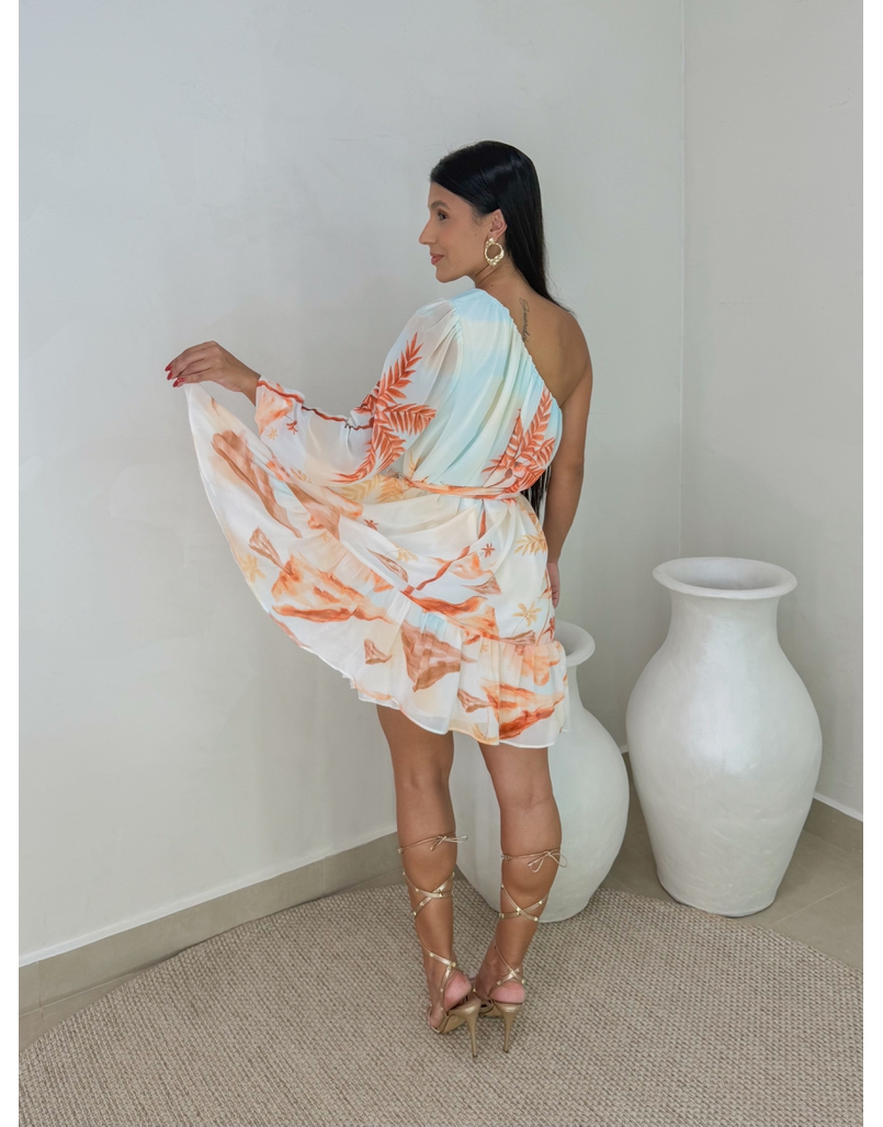 Vestido Ombro Só Estampado 