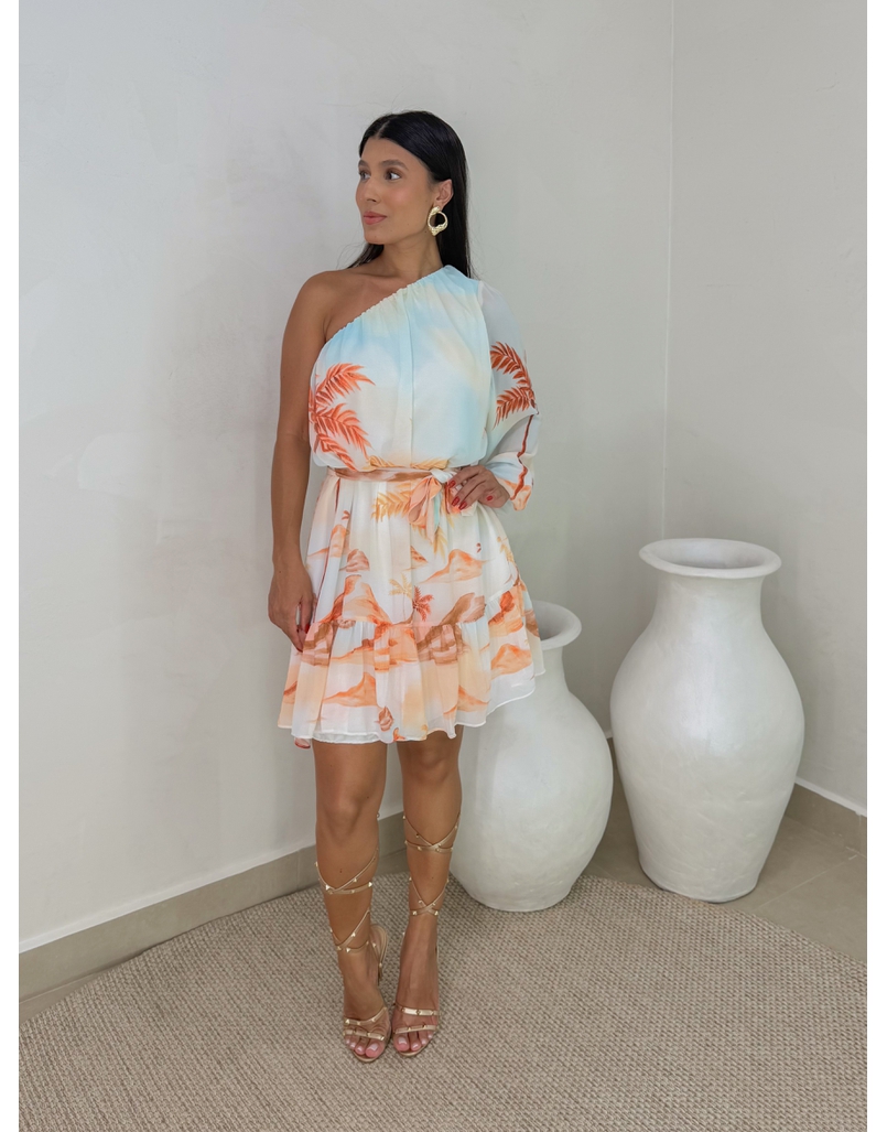 Vestido Ombro Só Estampado 