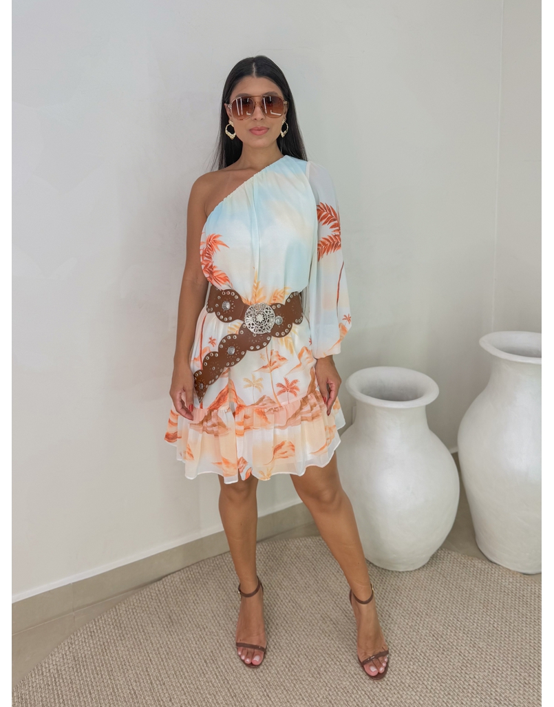 Vestido Ombro Só Estampado 