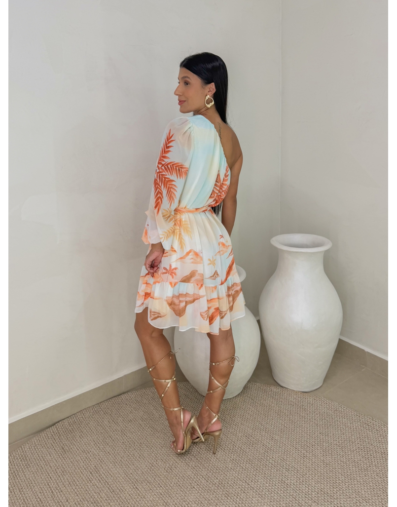 Vestido Ombro Só Estampado 