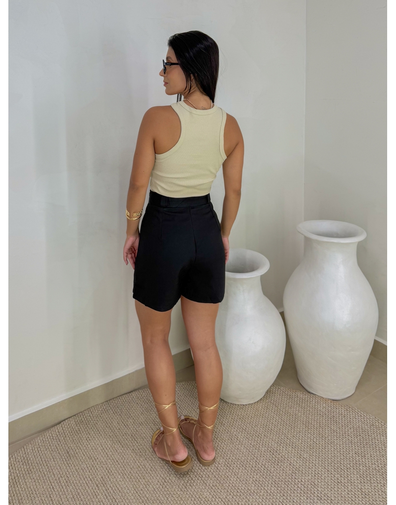 Cropped Regata Canelado Areia