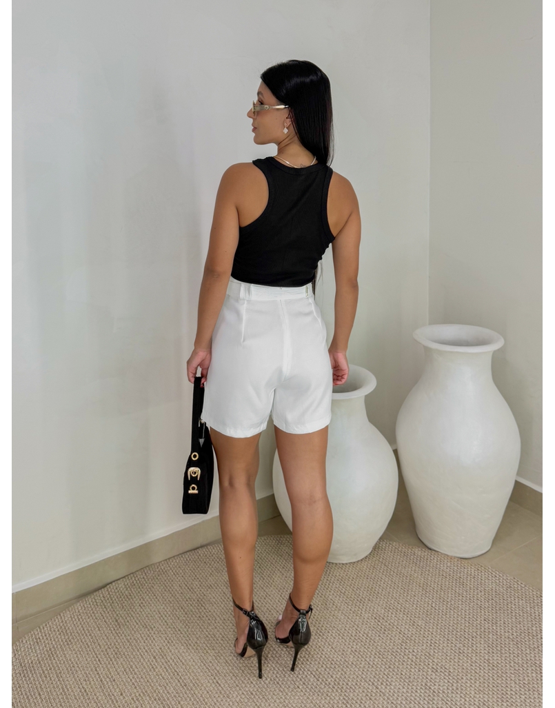 Cropped Regata Canelado Preto