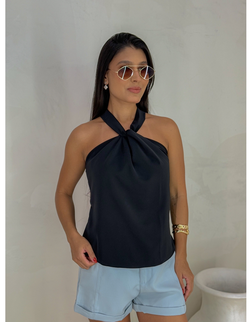 Blusa Detalhe Nó Preto