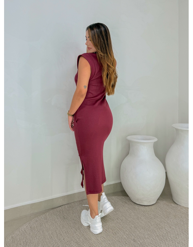 Vestido Canelado Muscle Tee Cereja
