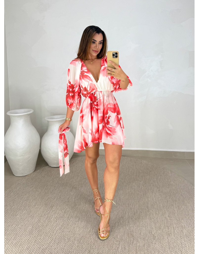 Vestido Estampado Taiti Rosa