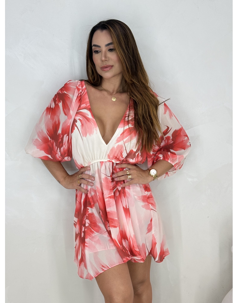 Vestido Estampado Taiti Rosa