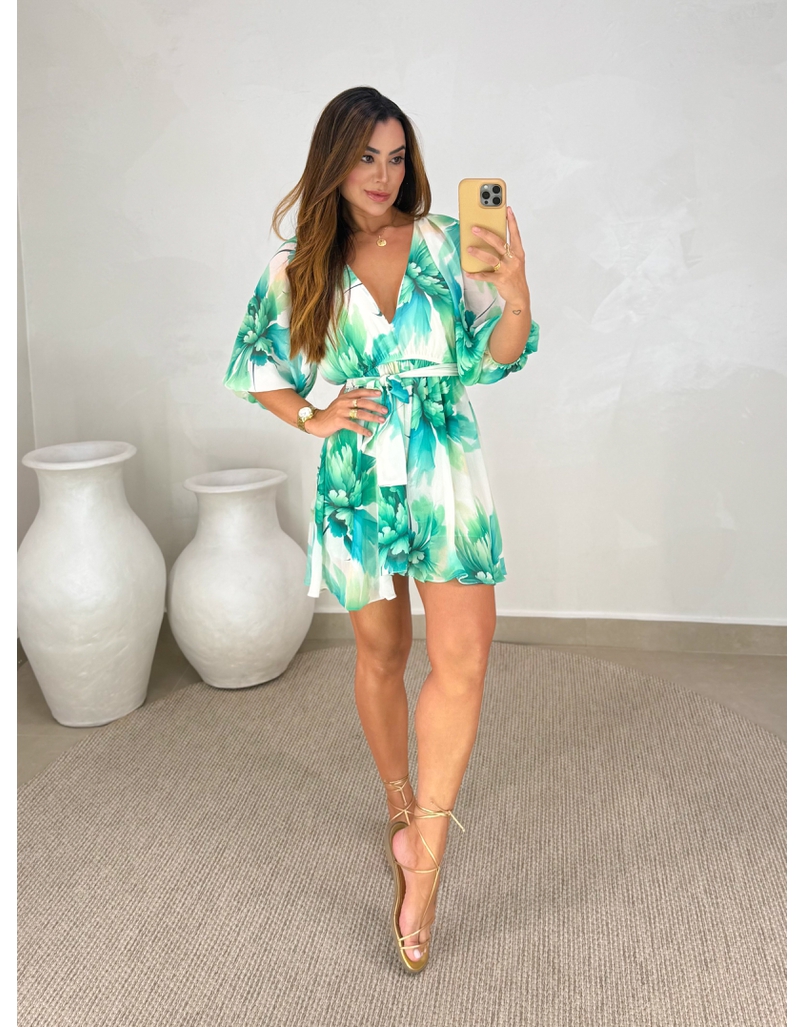 Vestido Estampado Taiti Verde
