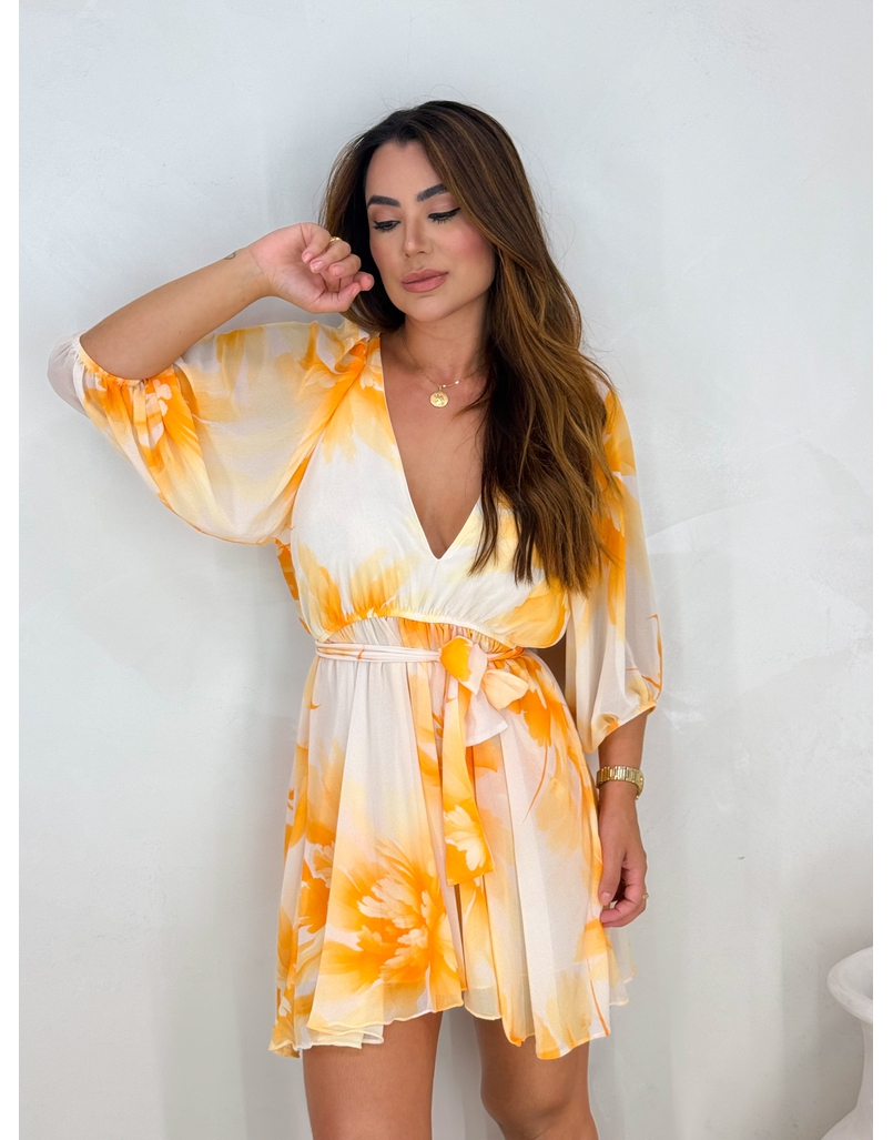 Vestido Estampado Taiti Amarelo