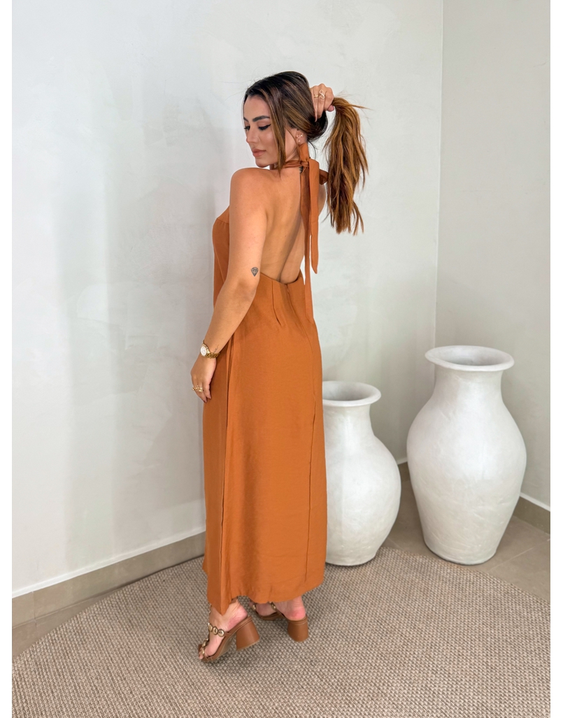 Vestido Frente Única Egito Caramelo