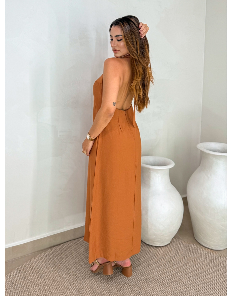 Vestido Frente Única Egito Caramelo