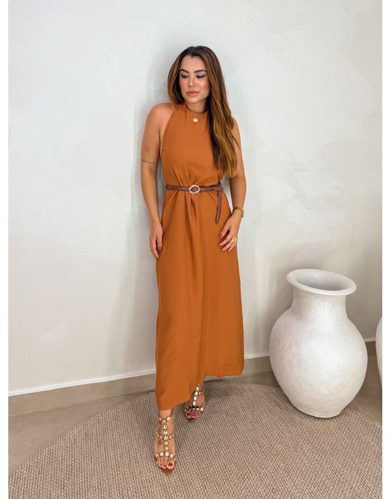 Vestido Frente Única Egito Caramelo