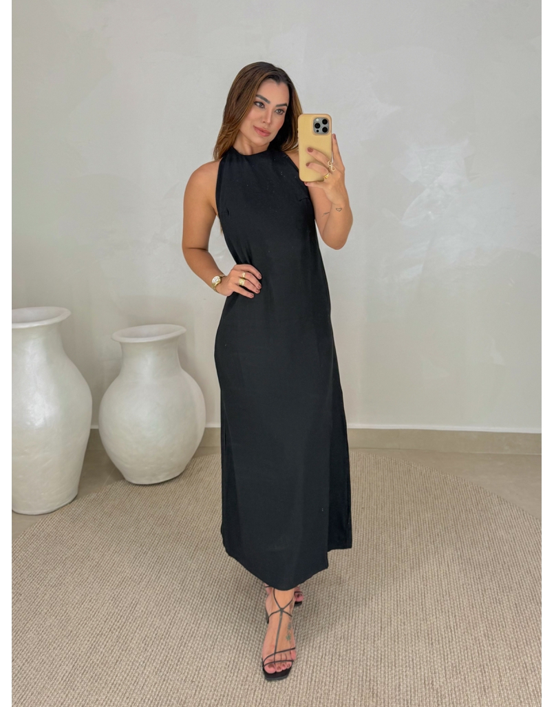 Vestido Frente Única Egito Preto