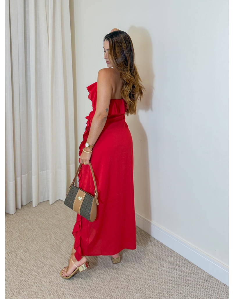 Vestido Midi Boho Vermelho