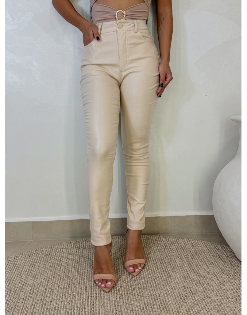 Calça Resinada Olivia Marfim