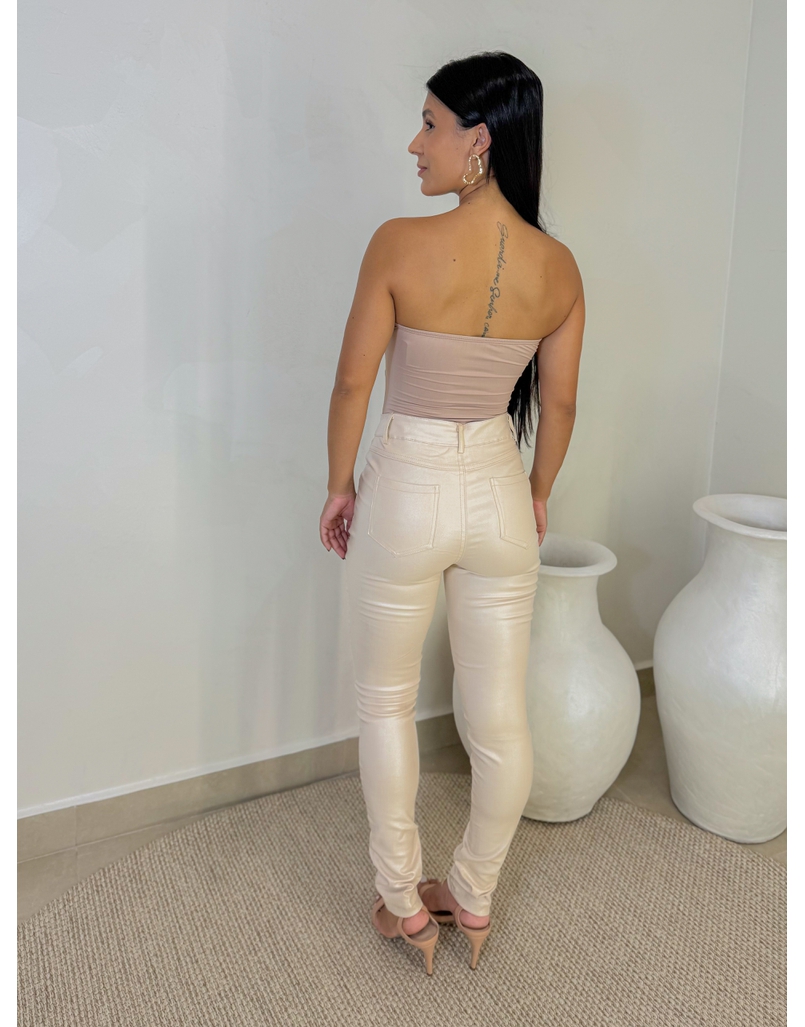 Calça Resinada Olivia Marfim
