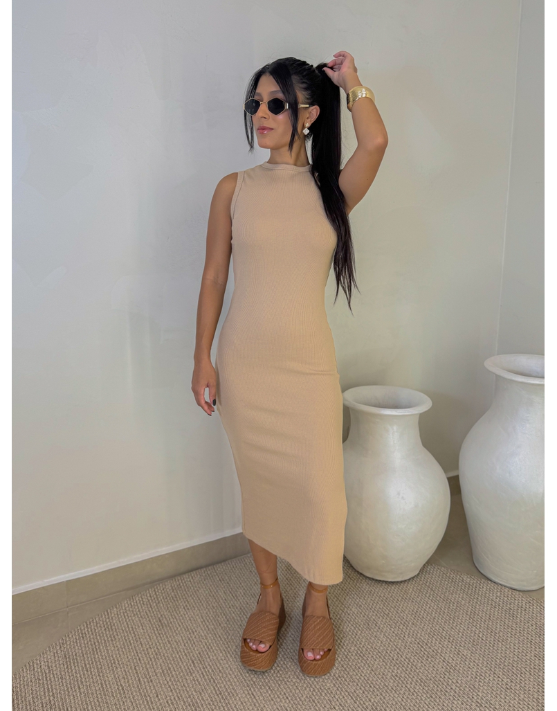 Vestido Canelado Kiara Cappuccino
