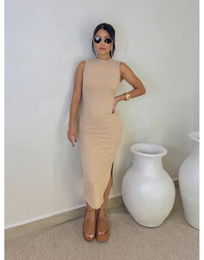 Vestido Canelado Kiara Cappuccino