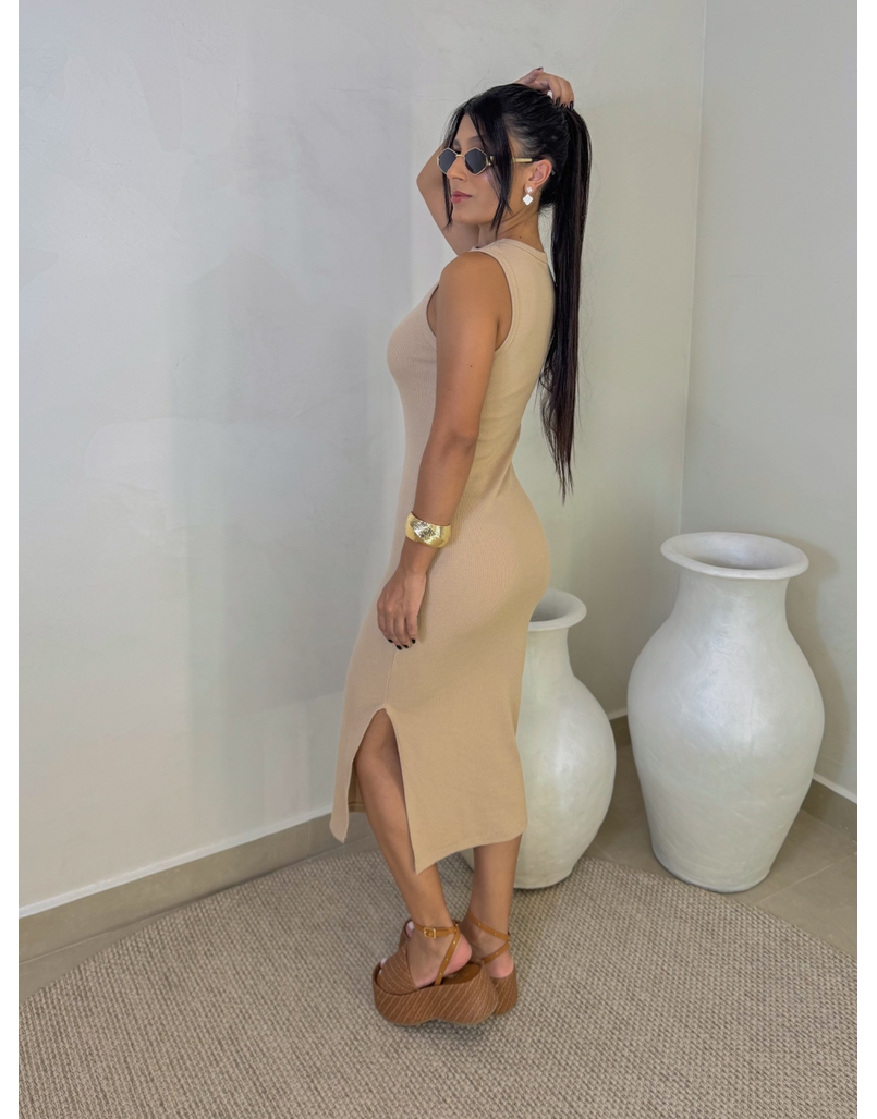 Vestido Canelado Kiara Cappuccino