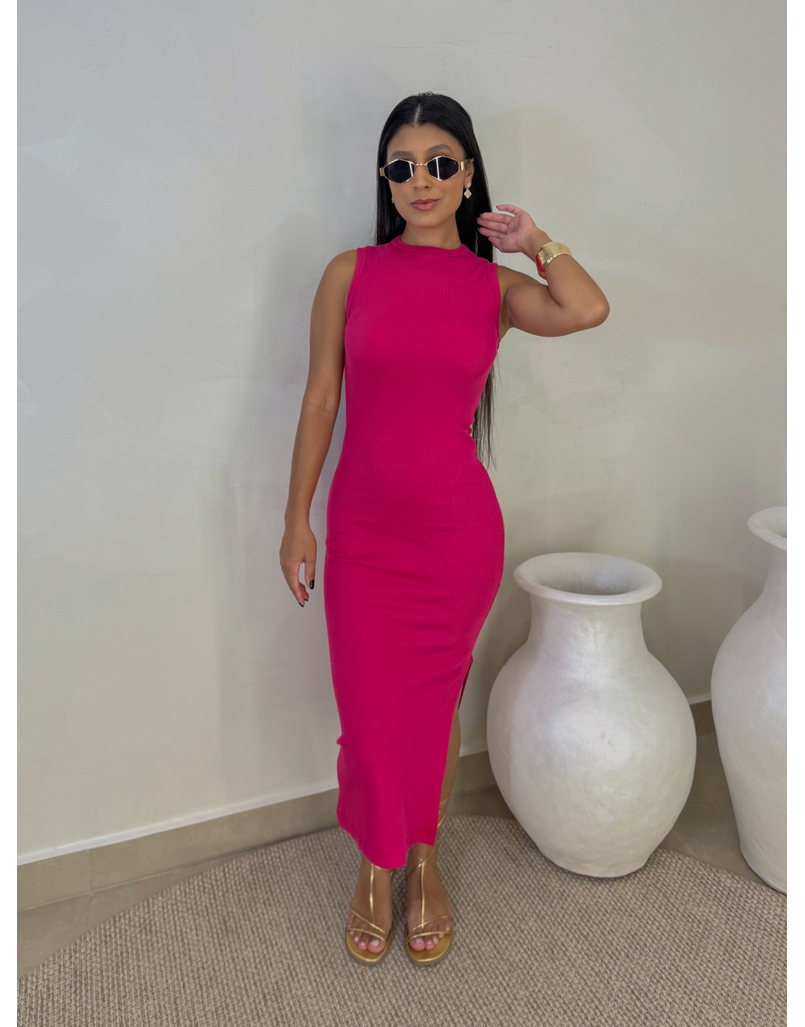 Vestido Canelado Kiara Pink