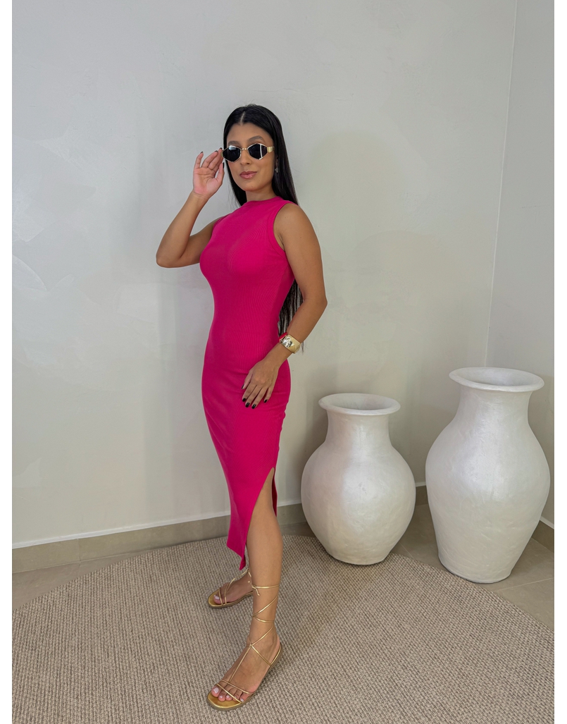 Vestido Canelado Kiara Pink