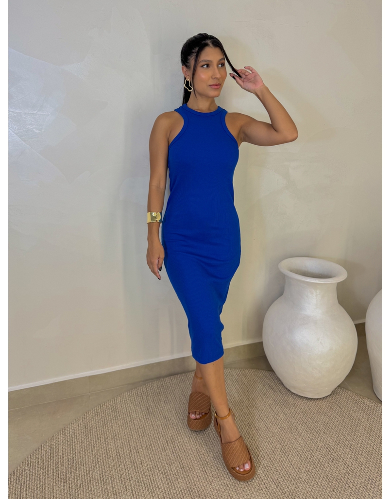 Vestido Canelado Portugal Azul 