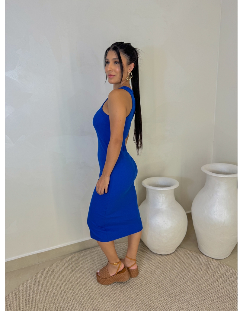 Vestido Canelado Portugal Azul 