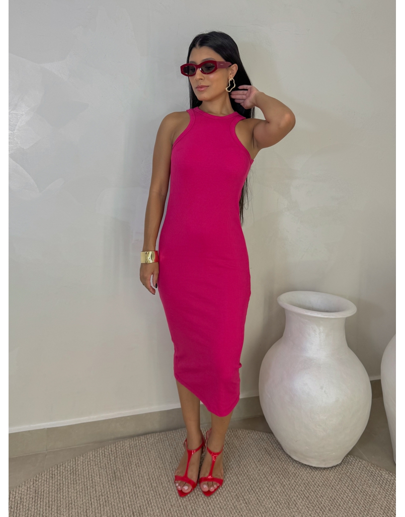 Vestido Canelado Portugal Pink
