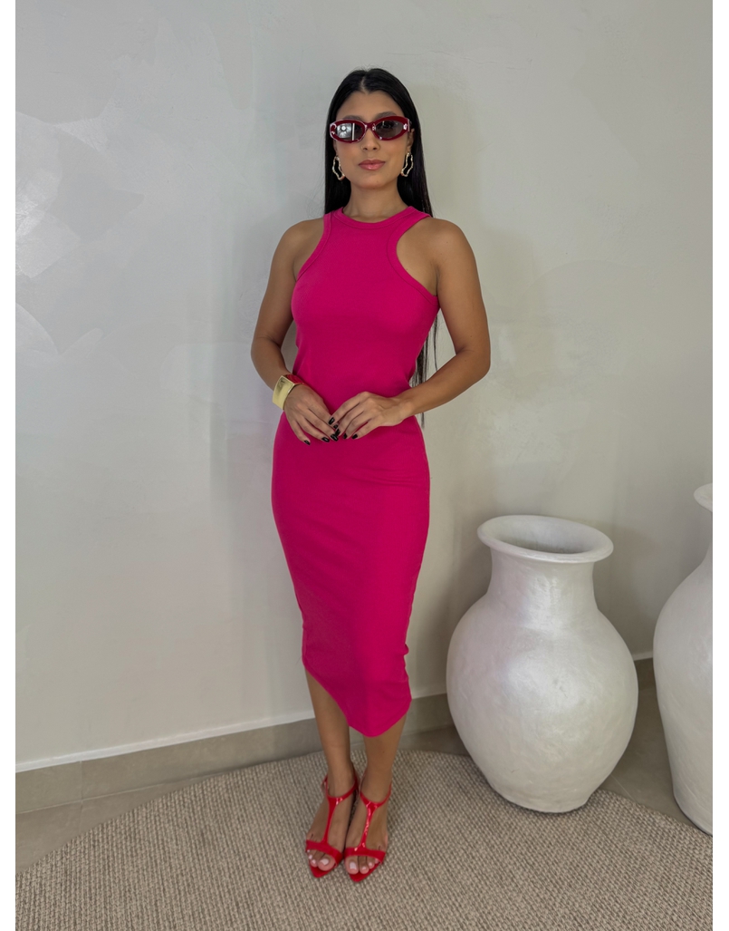 Vestido Canelado Portugal Pink