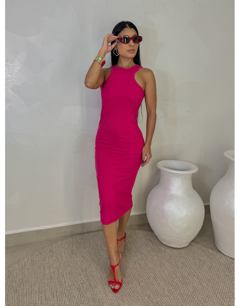 Vestido Canelado Portugal Pink