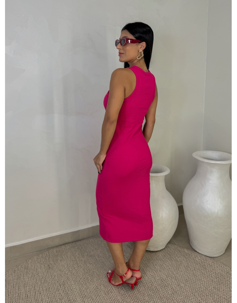 Vestido Canelado Portugal Pink