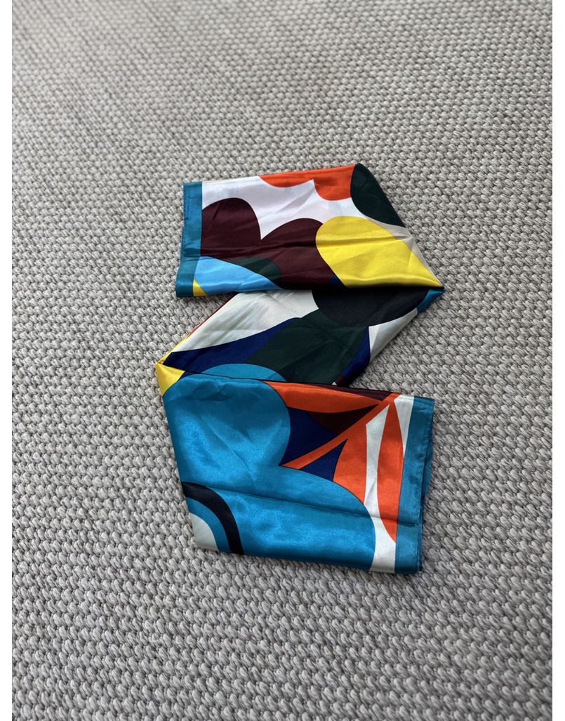 Lenço Cetim Abstrato Amarelo