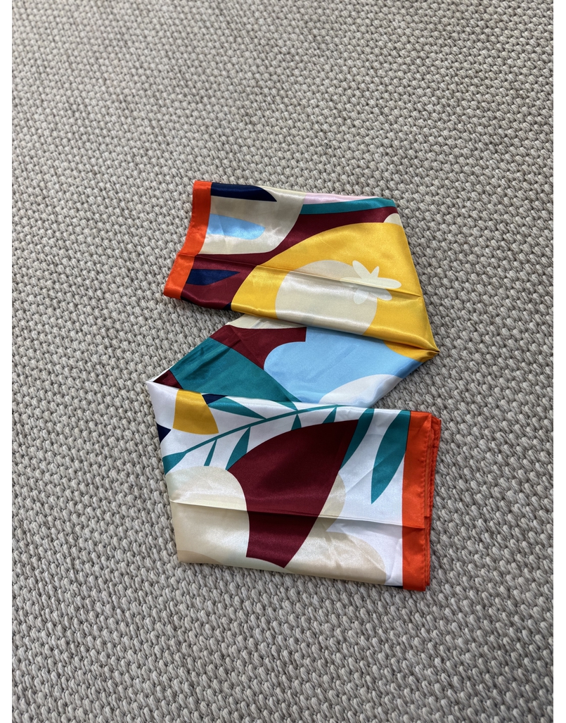 Lenço Cetim Abstrato Laranja