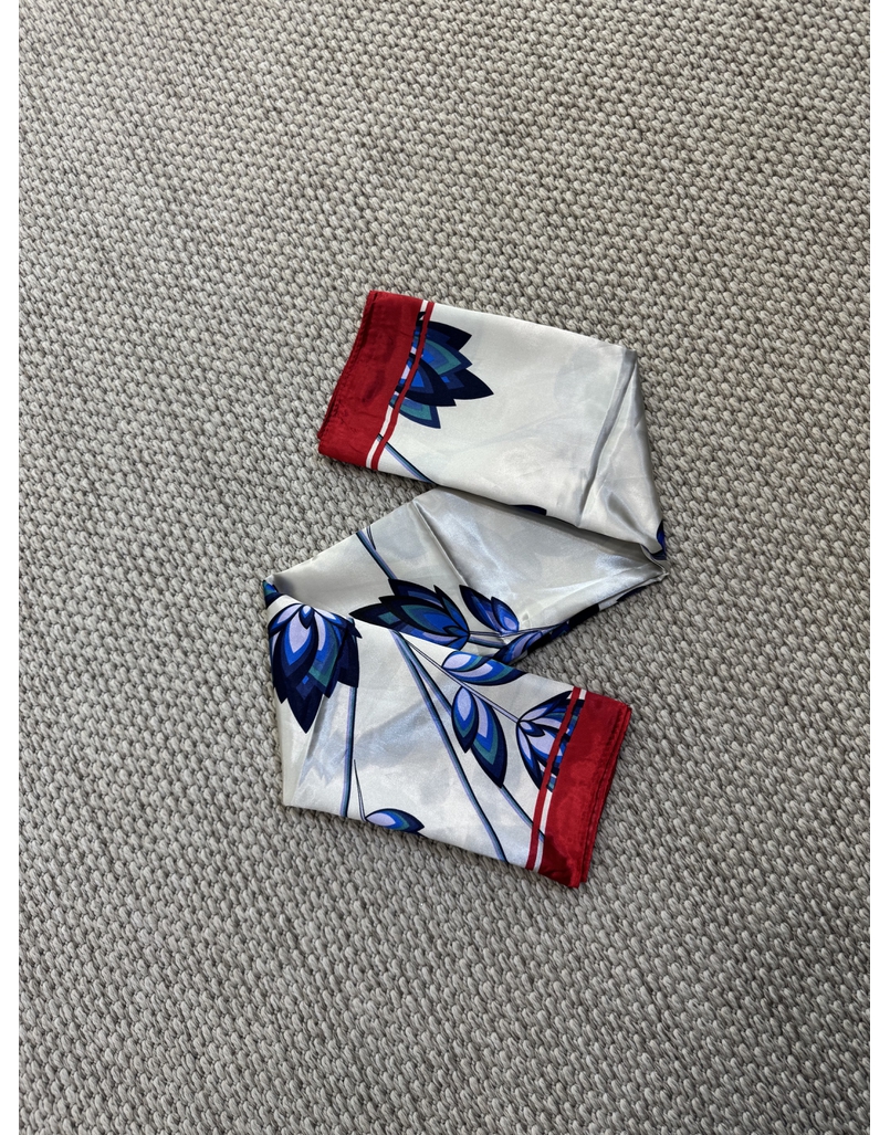 Lenço Cetim Marinho/Vermelho