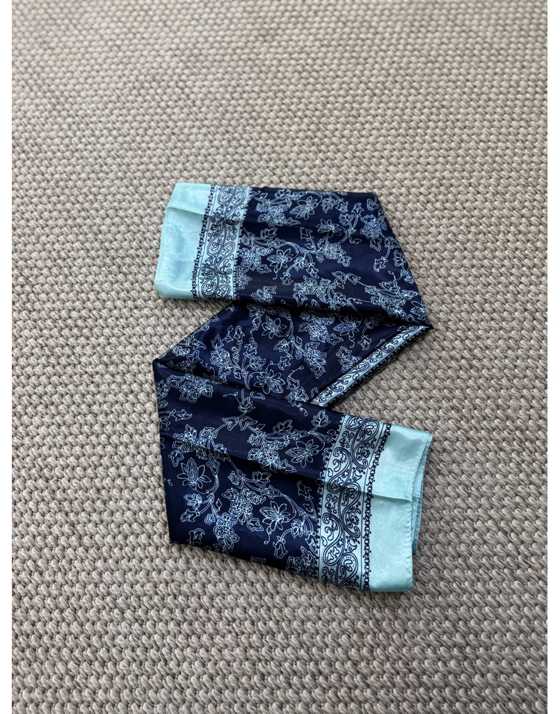 Lenço Cetim Turquesa/Azul 