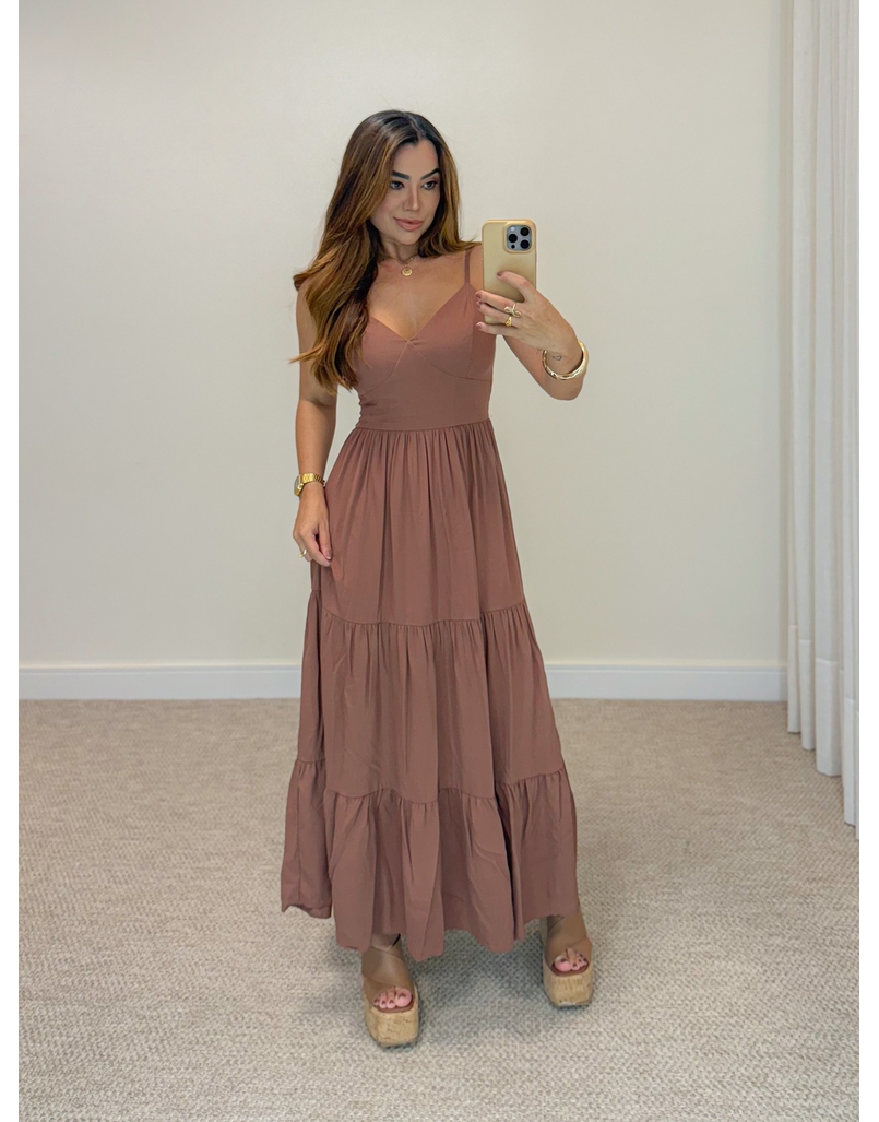 Vestido Midi Atenas Mocha Mousse