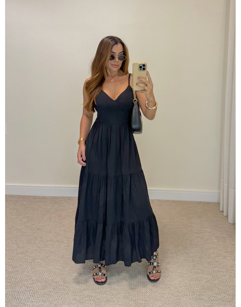 Vestido Midi Atenas Preto