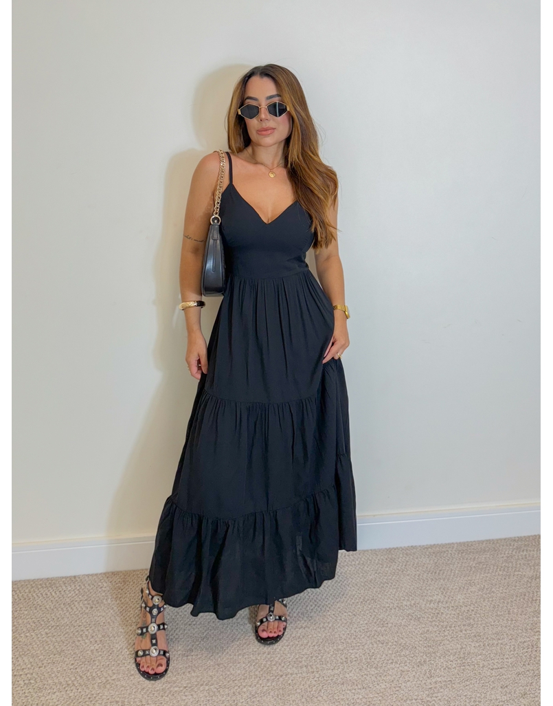 Vestido Midi Atenas Preto