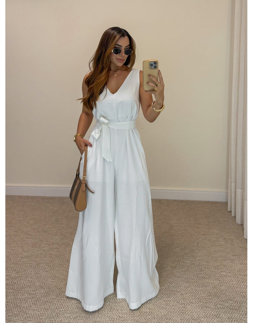 Macacão Pantalona Viena Branco 