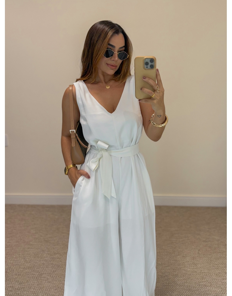 Macacão Pantalona Viena Branco 