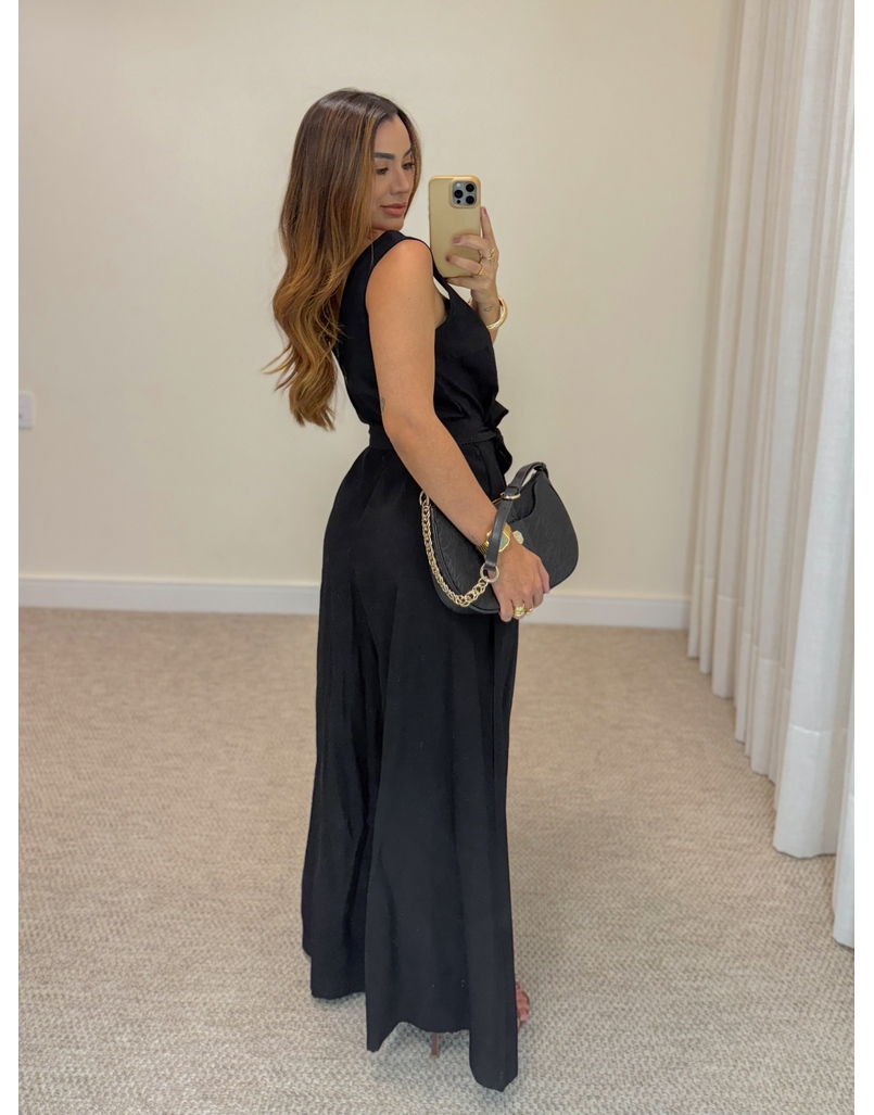 Macacão Pantalona Viena Preto 