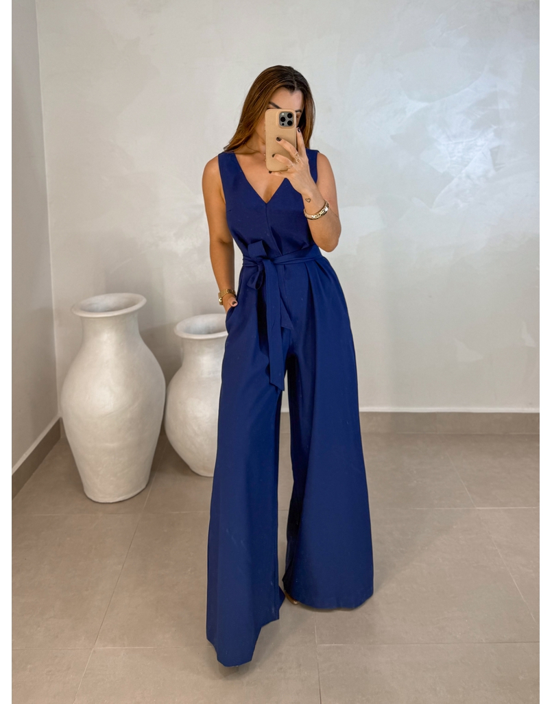 Macacão Pantalona Viena Marinho