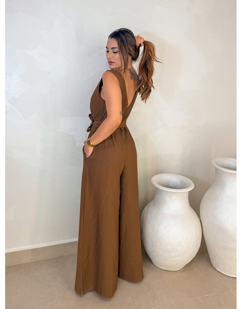 Macacão Pantalona Viena Marrom