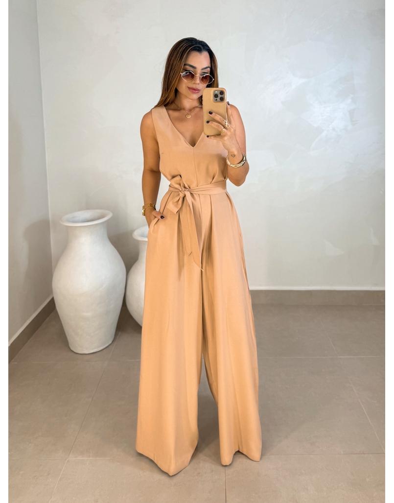 Macacão Pantalona Viena Cappuccino