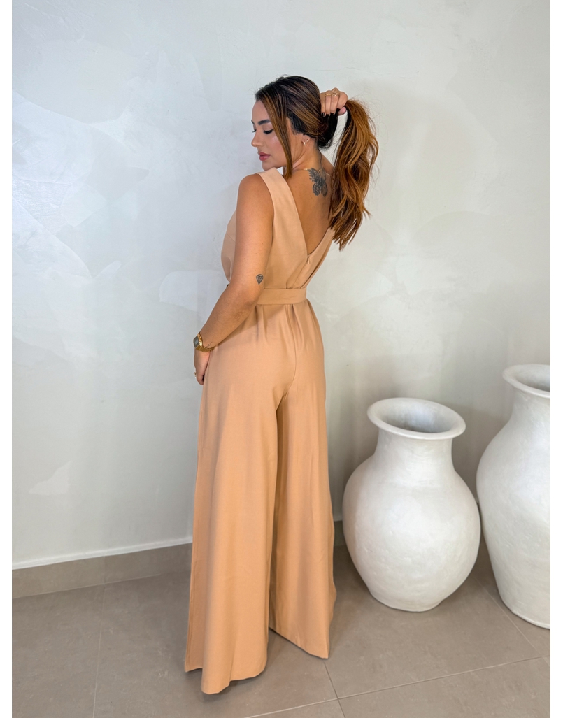 Macacão Pantalona Viena Cappuccino