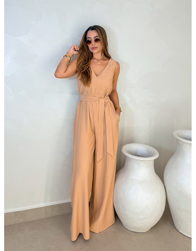 Macacão Pantalona Viena Cappuccino