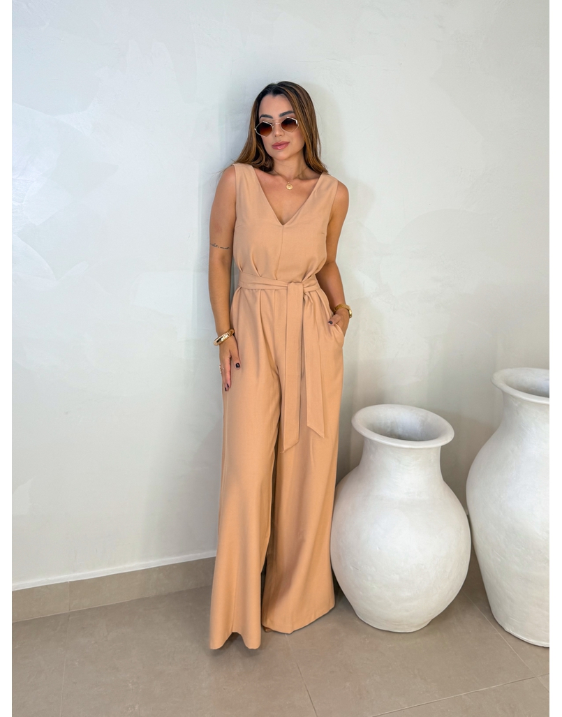 Macacão Pantalona Viena Cappuccino