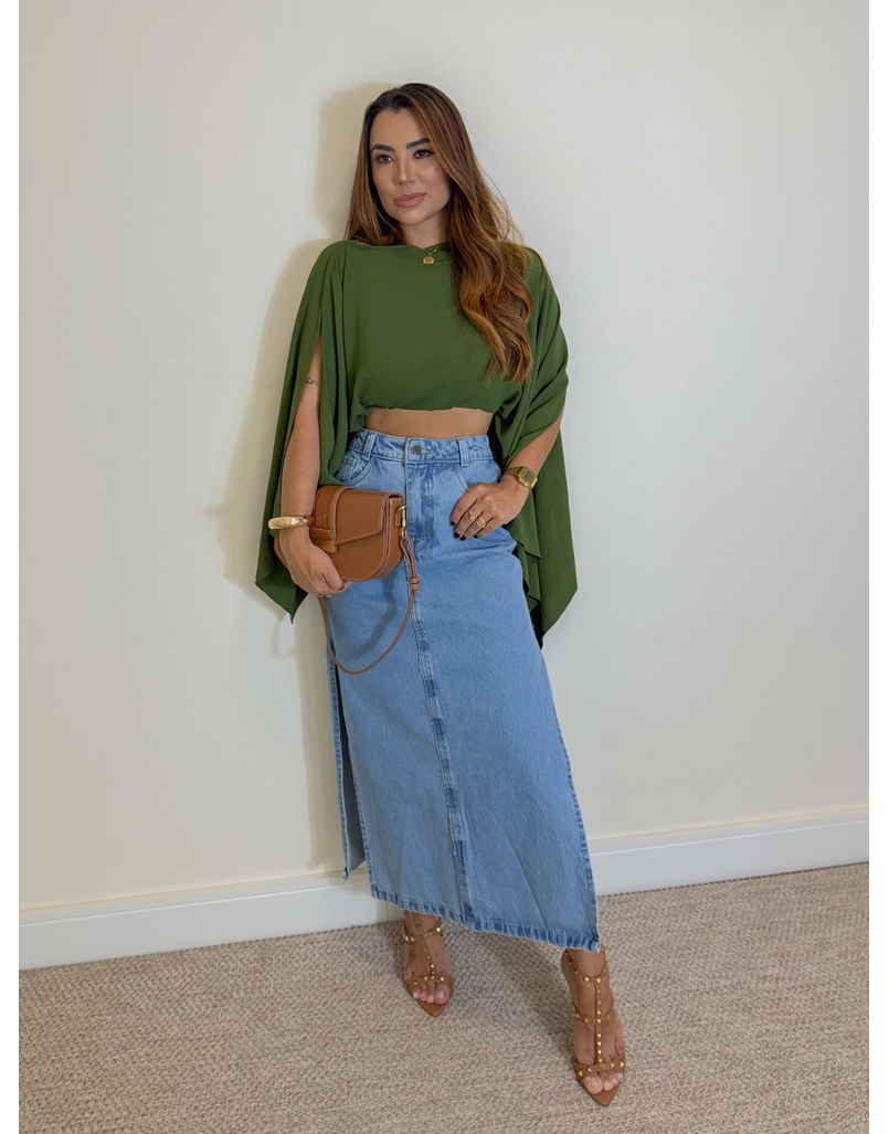 Saia Midi Jeans 