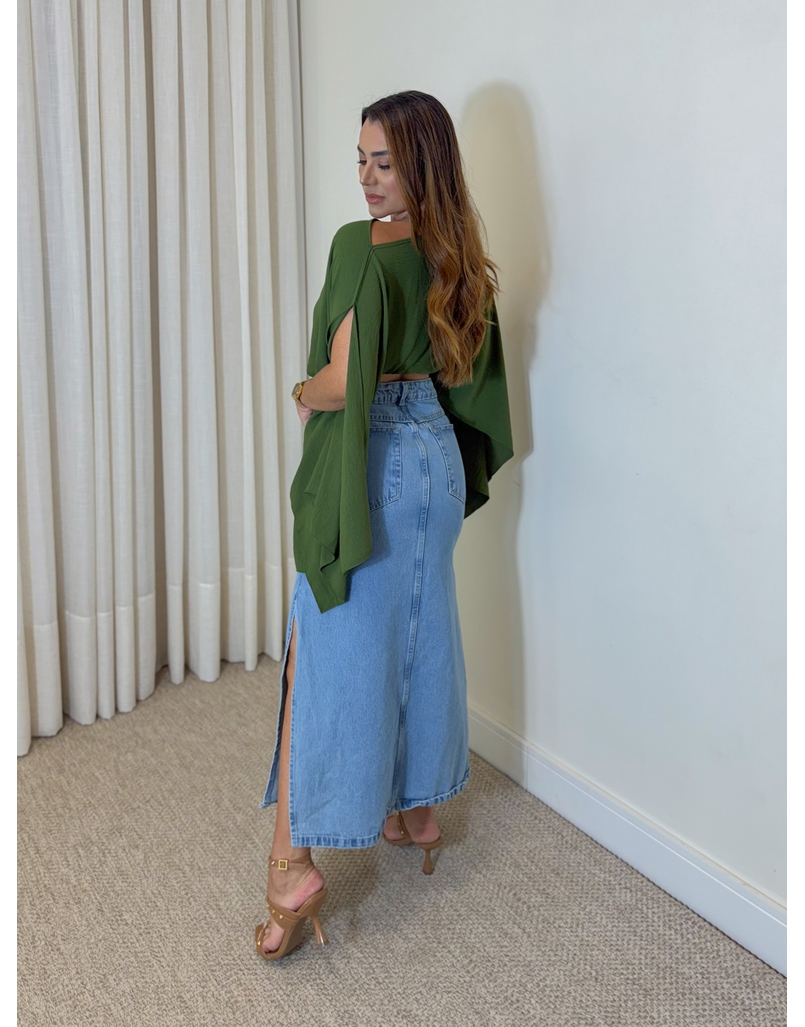 Saia Midi Jeans 